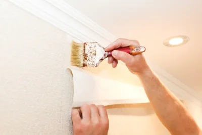 Pose de papier peint aux Salces — revêtements muraux et toiles de verre